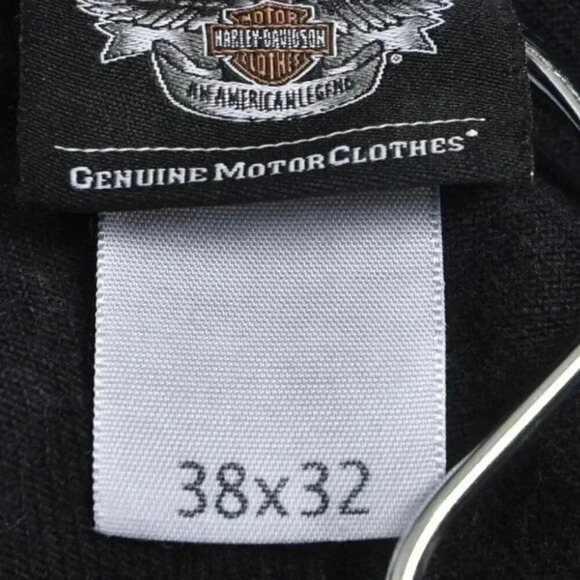 Harley Davidson Black Jeans Denim Biker Moto Size 38x32 - Picture 7 of 11